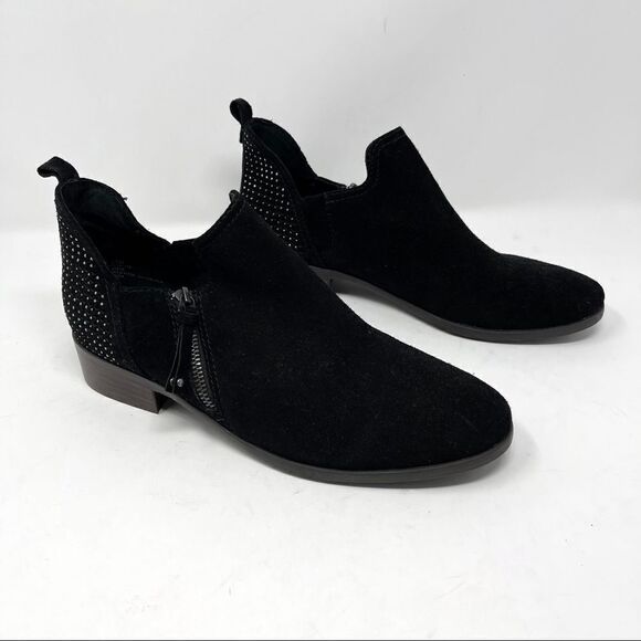 Lucca Lane Black Suede Rhinestone Gem Booties 11 - Picture 1 of 8